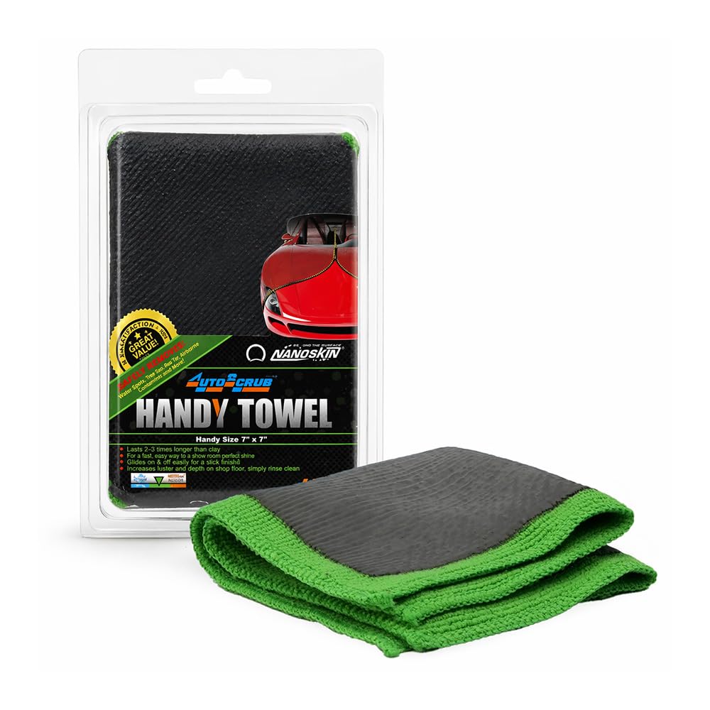 Nanoskin AUTOSCRUB front view showing pad shape and 7-inch size benefit