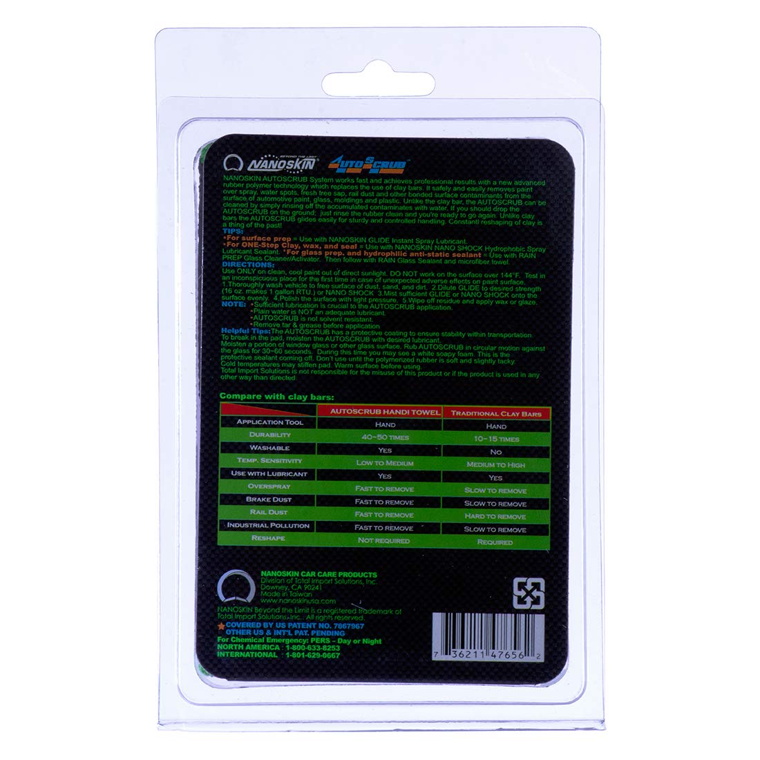 Nanoskin AUTOSCRUB texture close-up revealing polymer surface for efficient decontamination