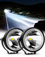 NAOEVO front view pair showing bright focused beam benefit