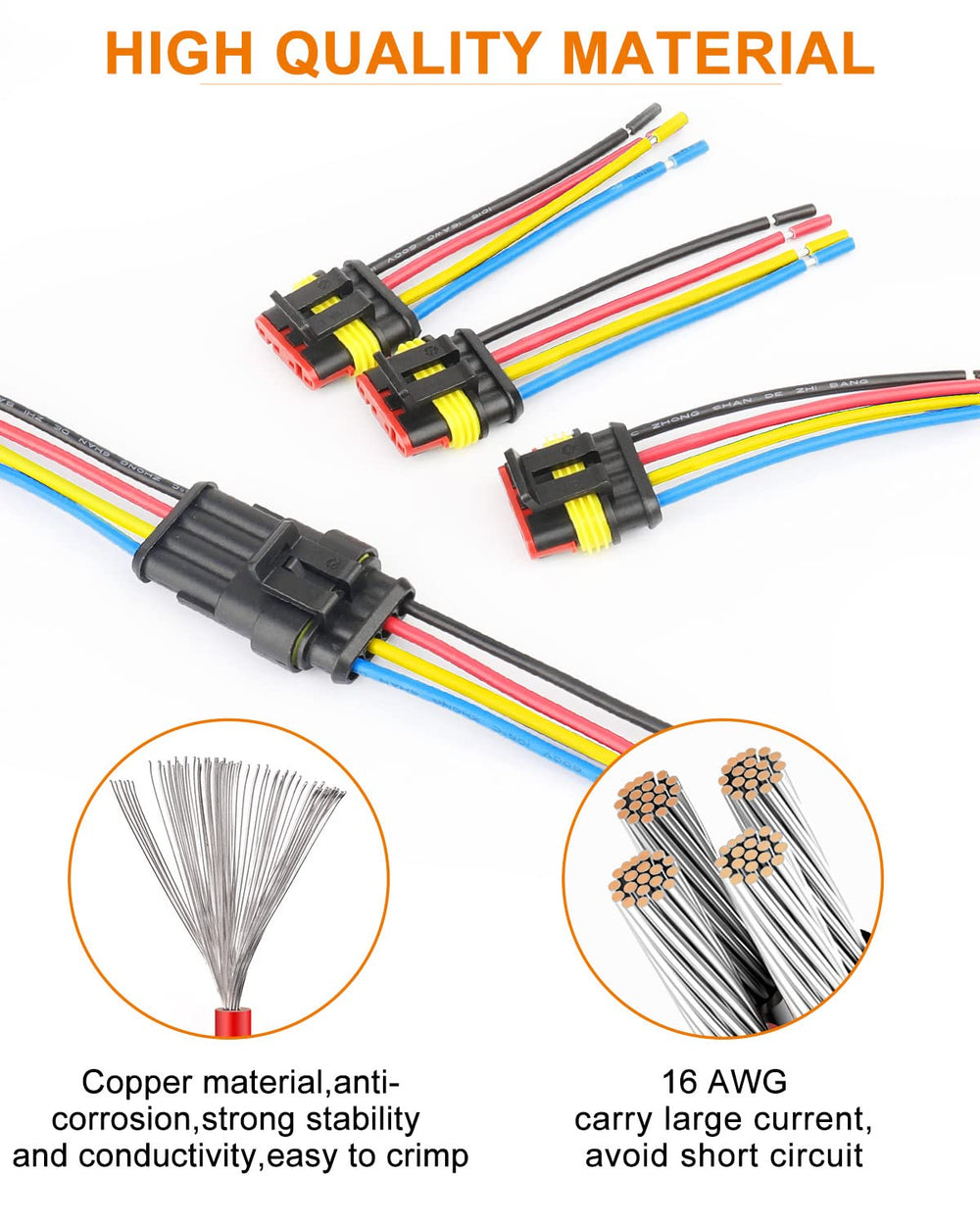 NAOEVO connector installed on motorcycle wiring showing reliable outdoor use benefit