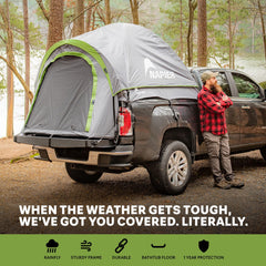Napier rainfly seam close-up highlighting waterproof taped seams and durability