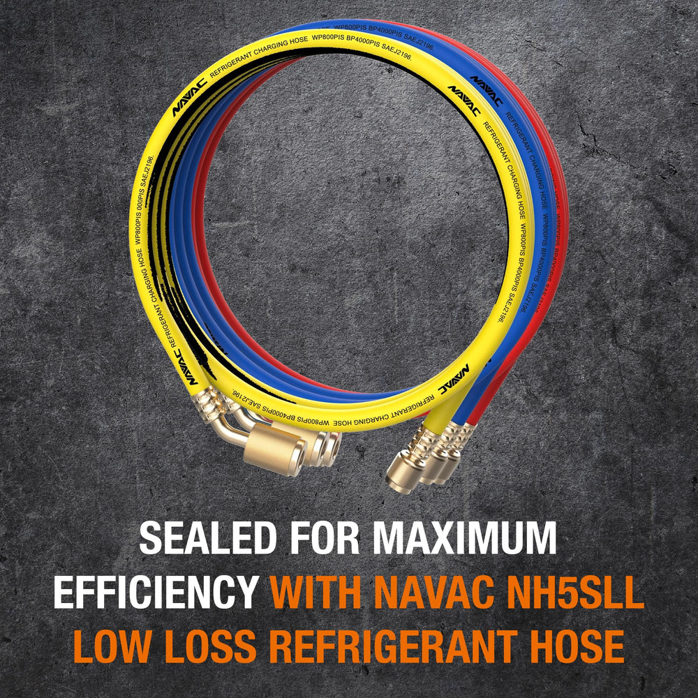 NAVAC 45° fitting close-up demonstrating easier tight-space access