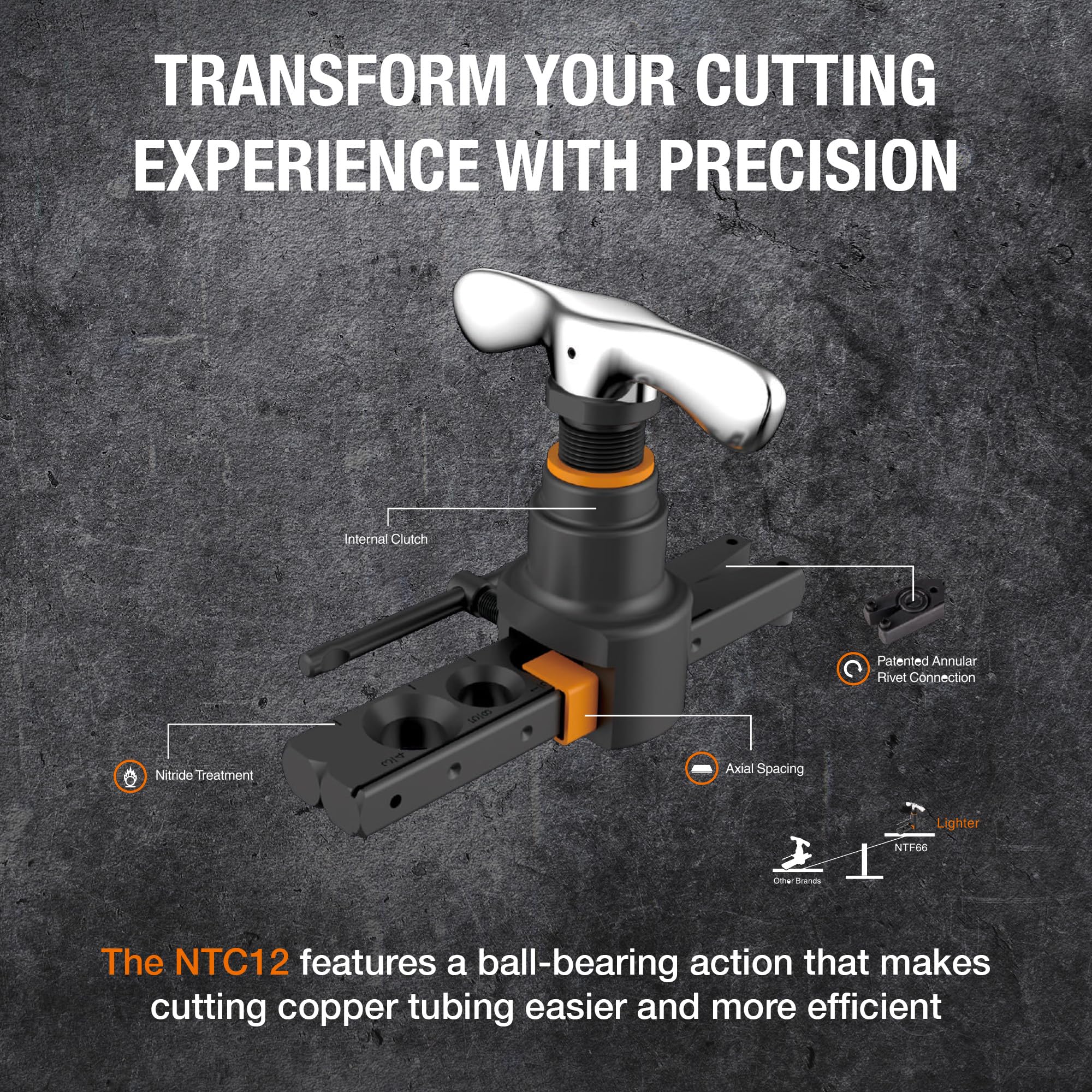 NAVAC NTF66 clutch mechanism detail demonstrating torque protection for safer flaring