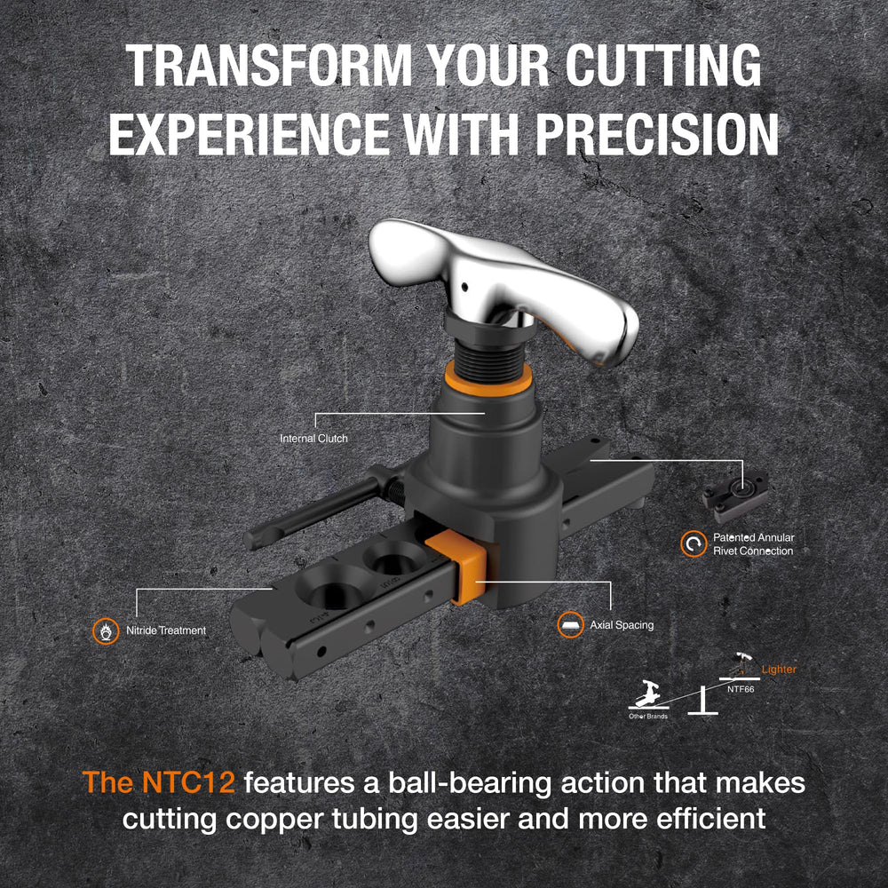 NAVAC NTF66 clutch mechanism detail demonstrating torque protection for safer flaring