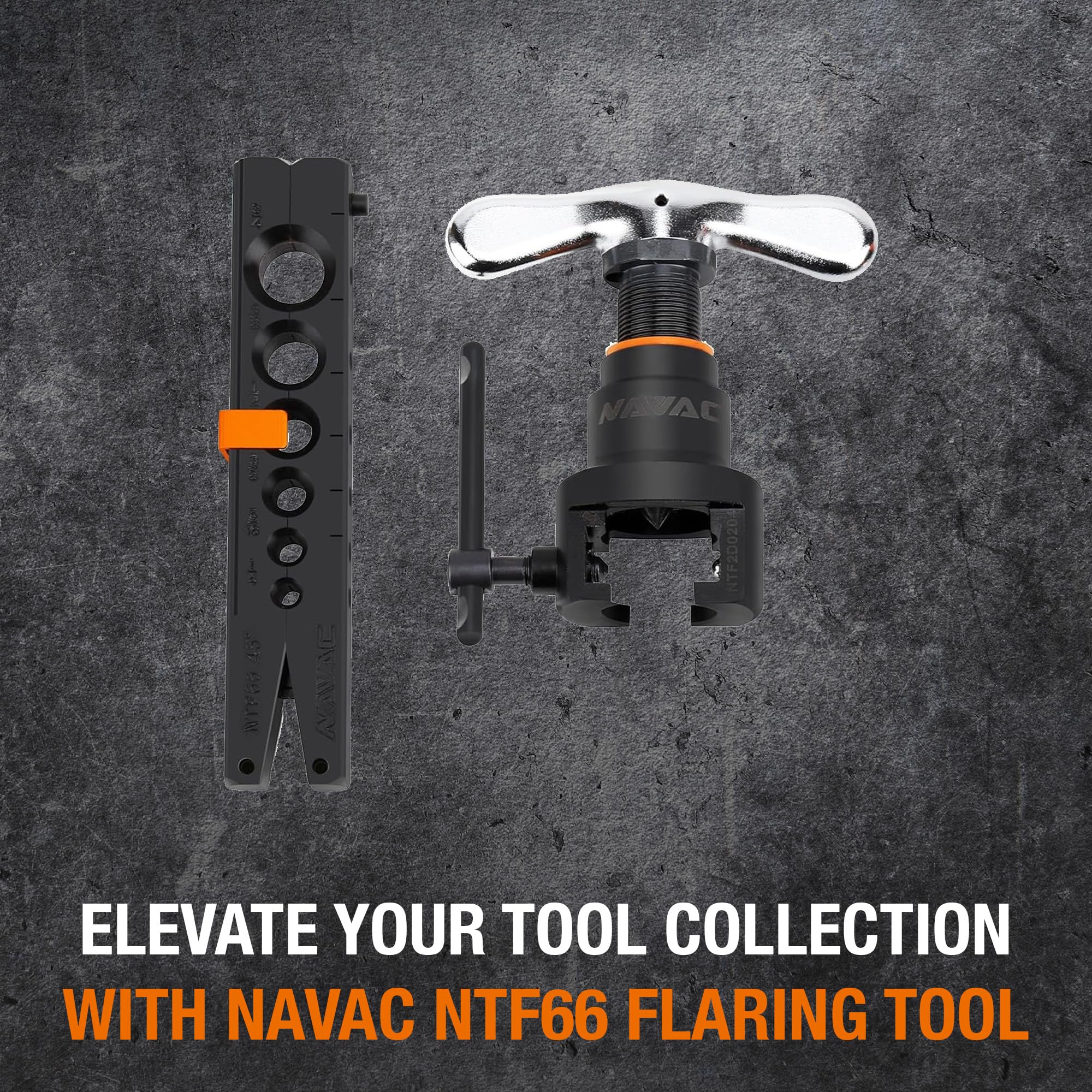NAVAC NTF66 eccentric cone close-up showing precise flare forming and clean edges