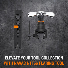NAVAC NTF66 eccentric cone close-up showing precise flare forming and clean edges