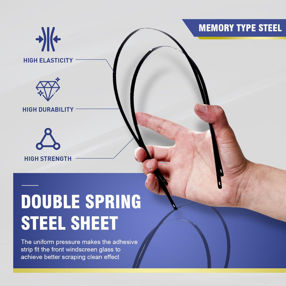 NAVOTY blades installed on a Mercedes windshield demonstrating clear visibility benefit in rain