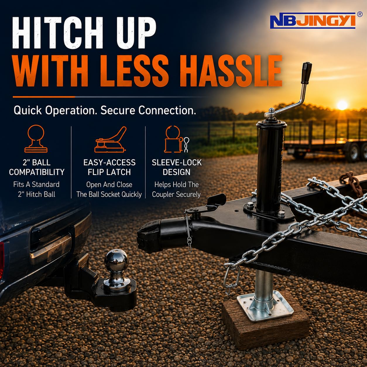 NBJINGYI detail of forged steel head highlighting strength and load capacity