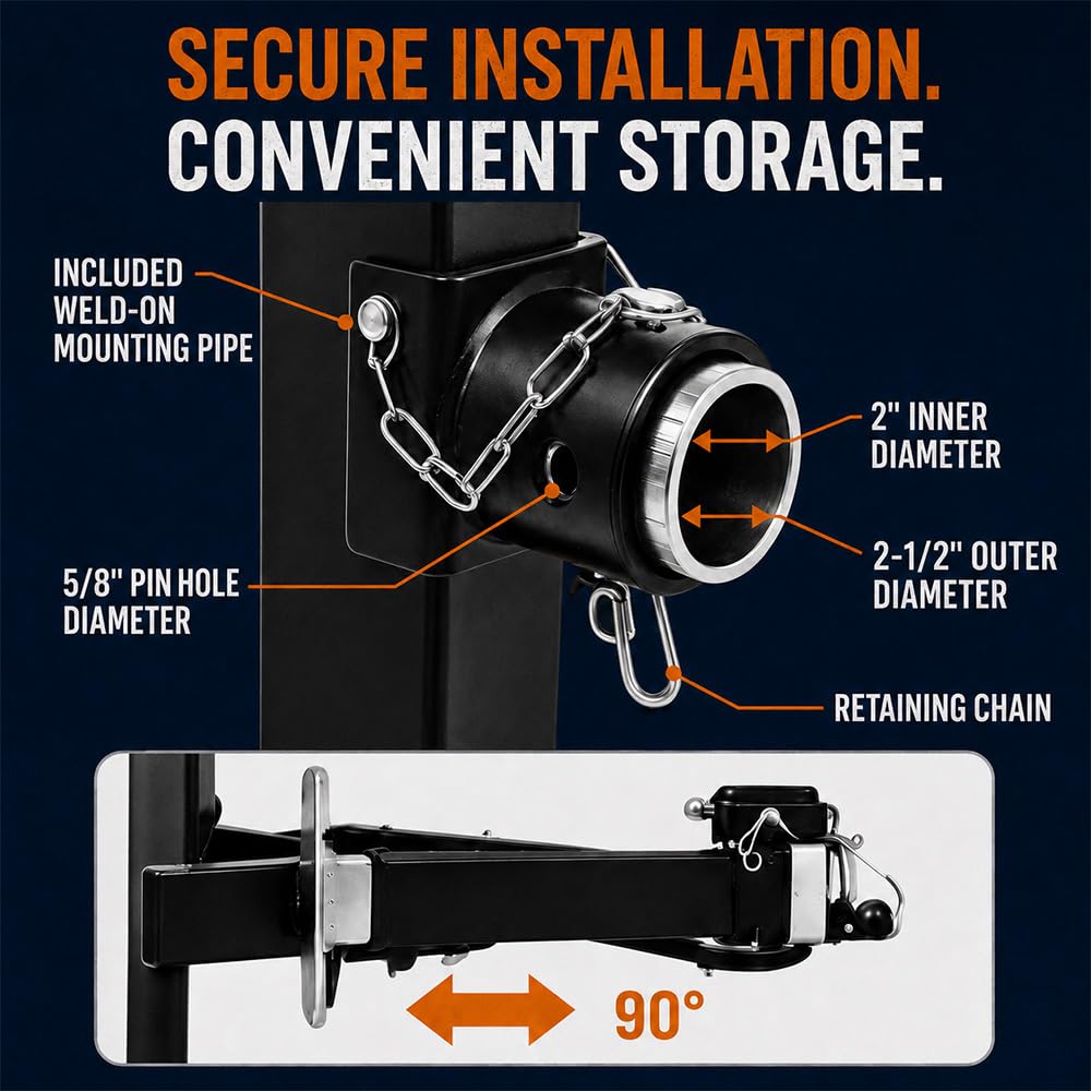 NBJINGYI swivel bracket locked position for secure towing clearance