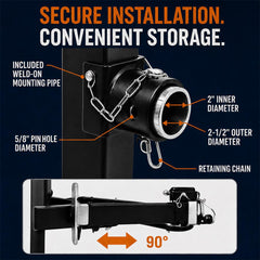 NBJINGYI swivel bracket locked position for secure towing clearance
