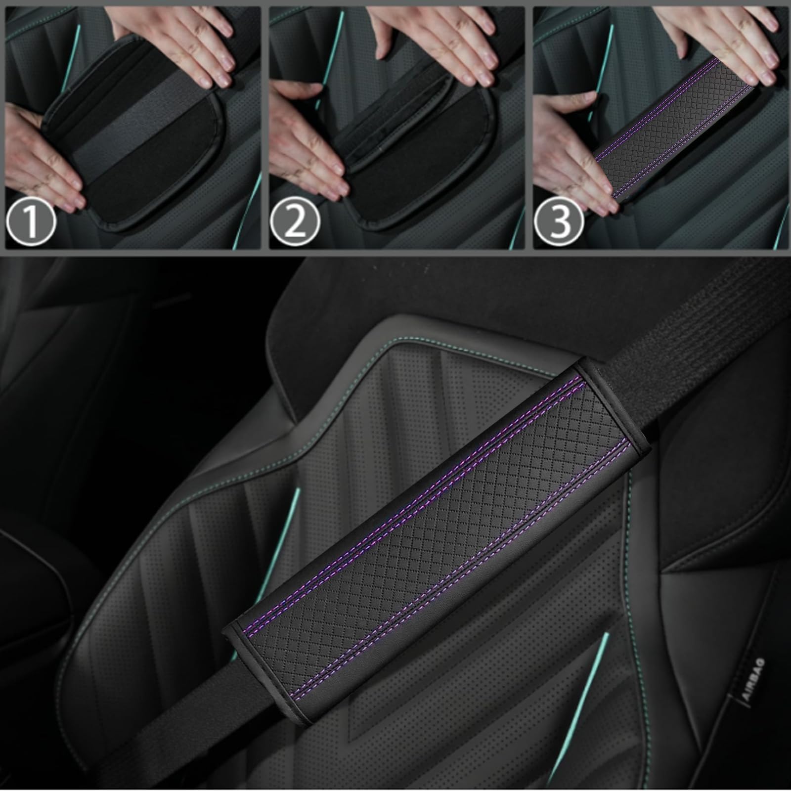 NBTEPEM set installed in car interior showing coordinated sporty purple look