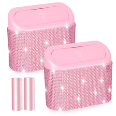 NBTEPEM front view of pink trash can showing stylish storage benefit