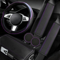 NBTEPEM steering wheel front view showing purple cover and improved grip