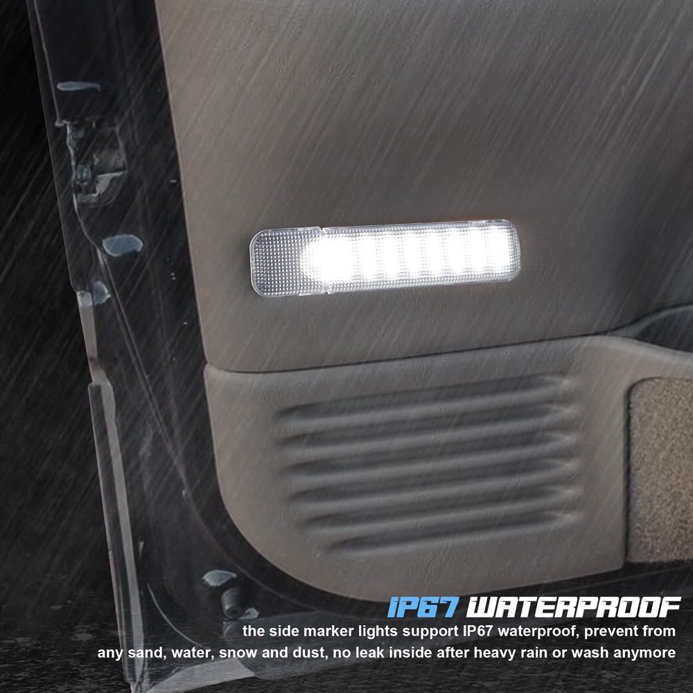 NDRUSH courtesy light illuminated at night showing enhanced door visibility and safety