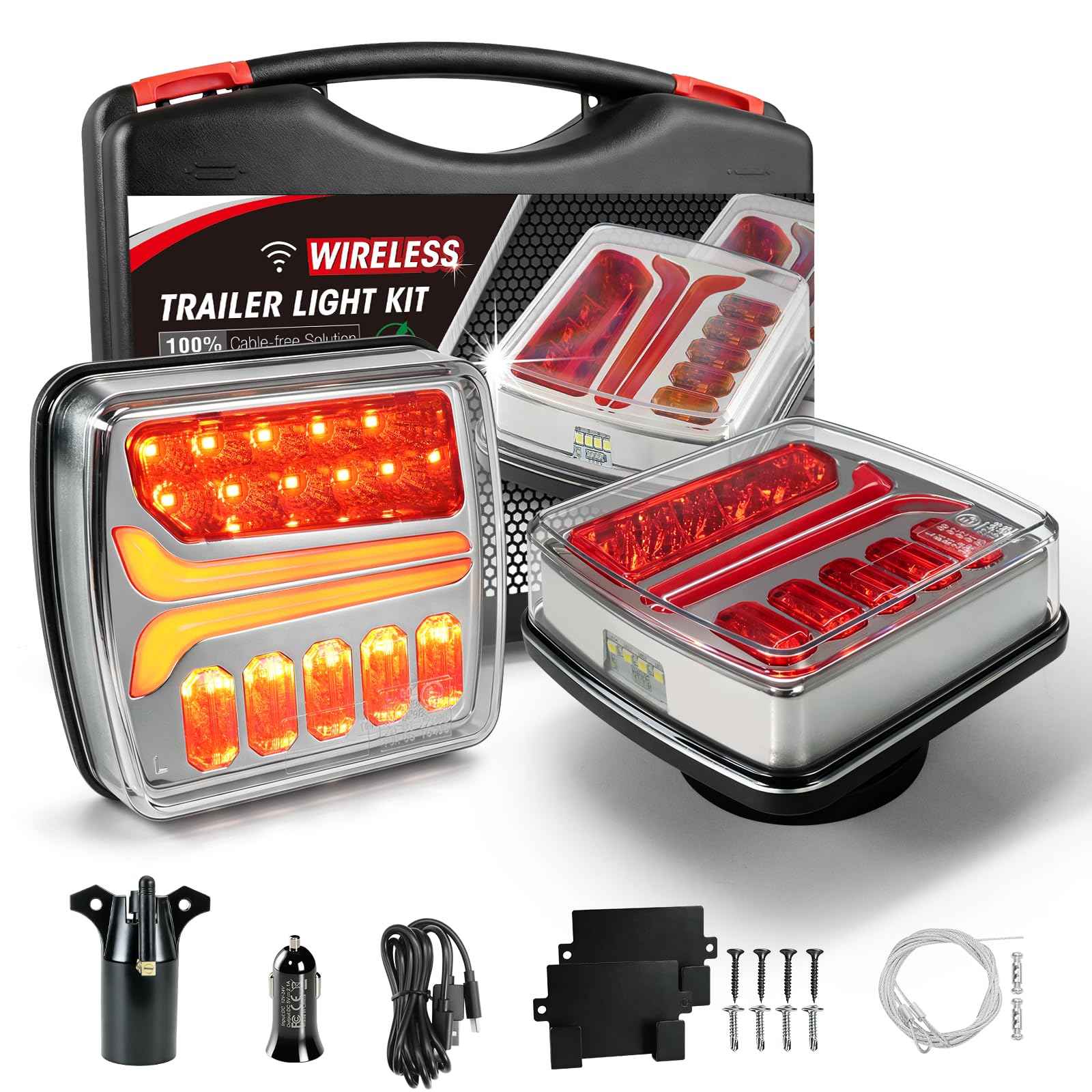 NeaLia front view of LED trailer light showing bright signal benefit