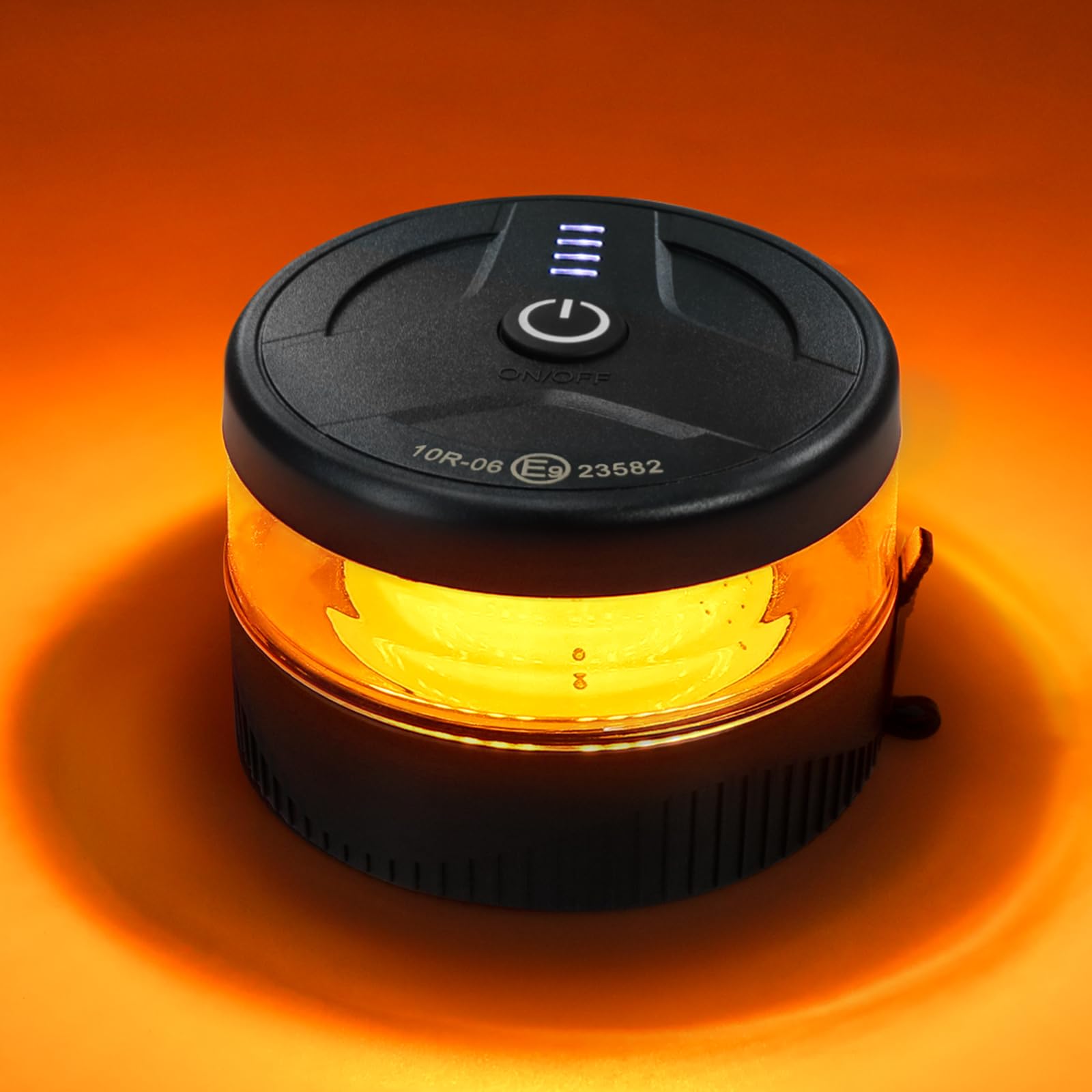 NeaLia beacon front view showing amber lens and compact design for visibility