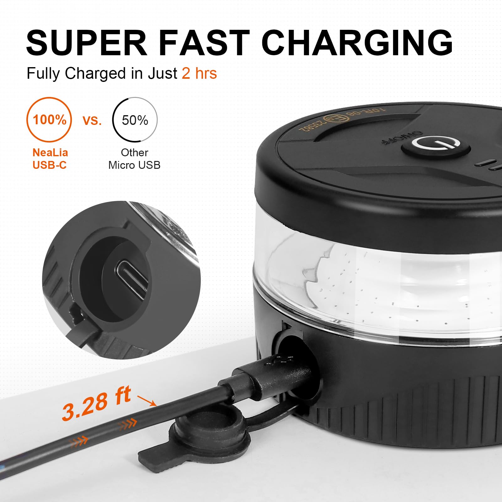 NeaLia USB-C charging port image highlighting fast recharge convenience