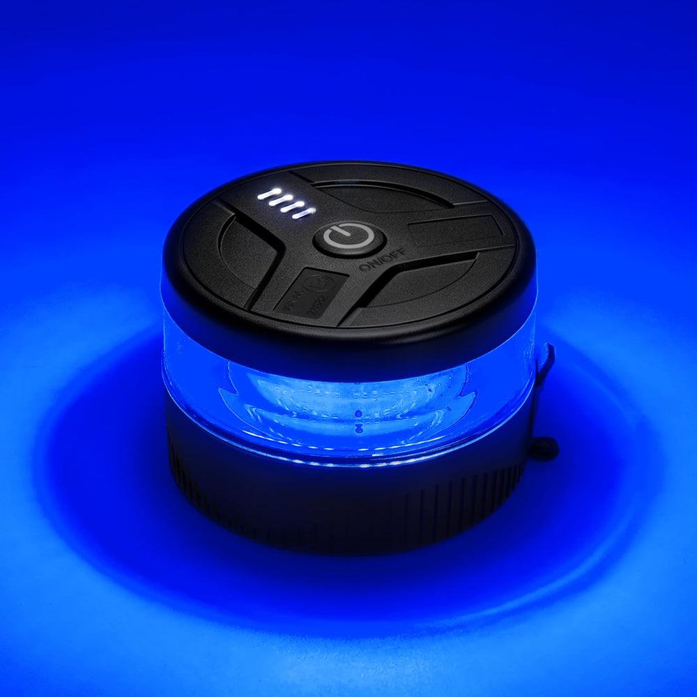 NeaLia front view blue beacon showing compact warning light and visibility benefit
