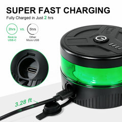 NeaLia USB-C port detail showing rapid charging convenience benefit