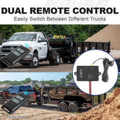 NeaLia dual remote transmitters front and back showing easy-to-replace batteries
