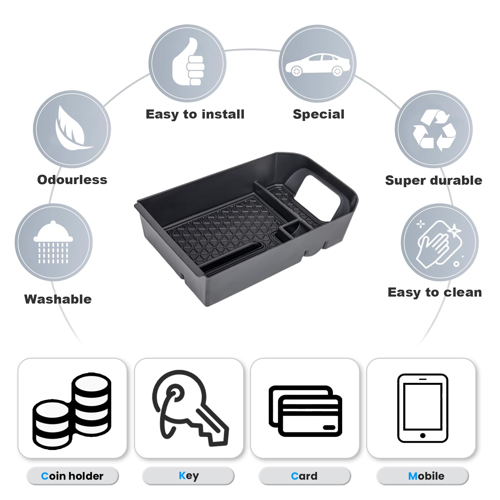 Neepiar dash storage tray installed in RAV4 for secure holding