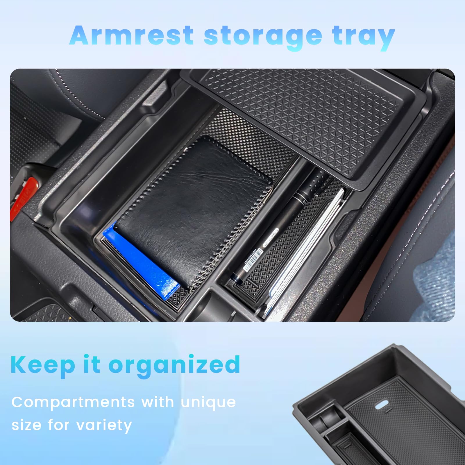 Neepiar divided insert slot close-up showing separated compartments for coins and cards