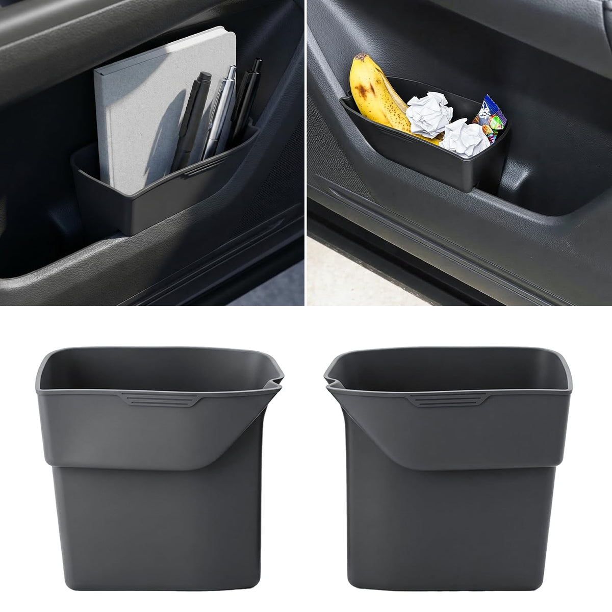 Neepiar front door mounted trash can showing tidy storage benefit