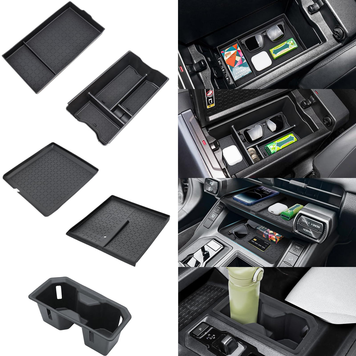 Neepiar front packaging showing the full 5PCS console set and neat storage
