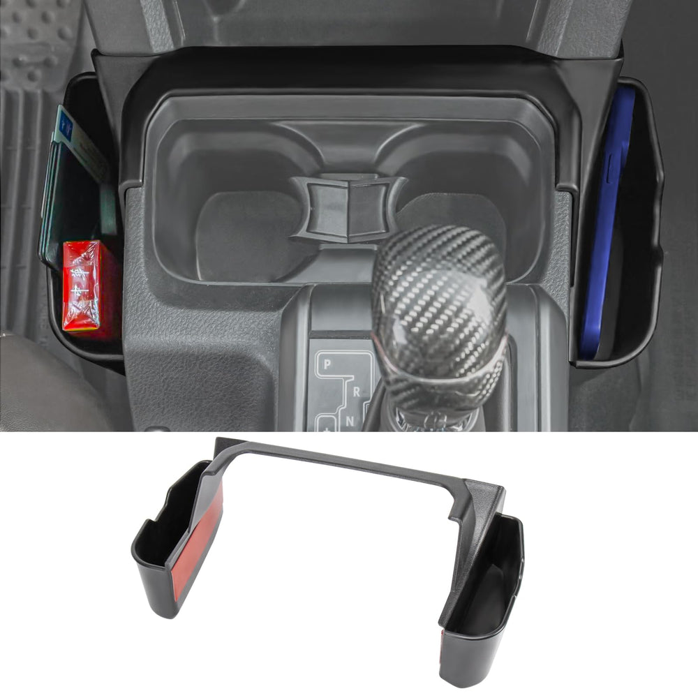 Neepiar front view of console organizer showing neat storage benefit