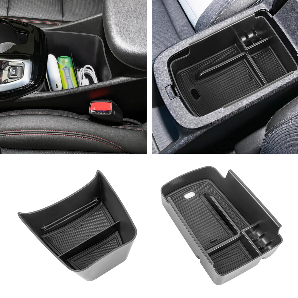 Neepiar front view of console organizer showing tidy storage benefit