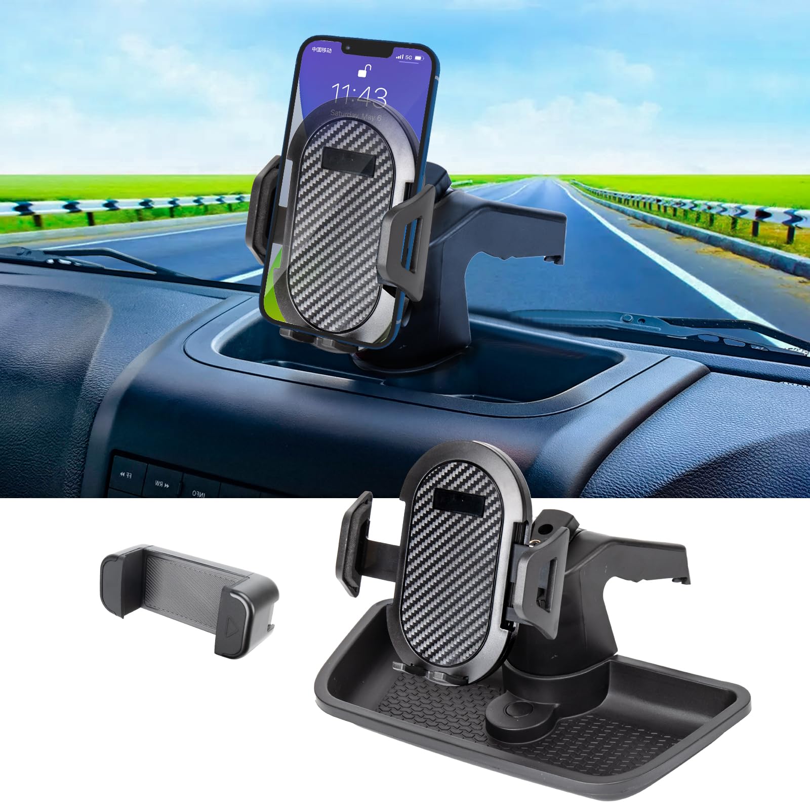 Neepiar front view mounted phone showing secure fit and accessibility