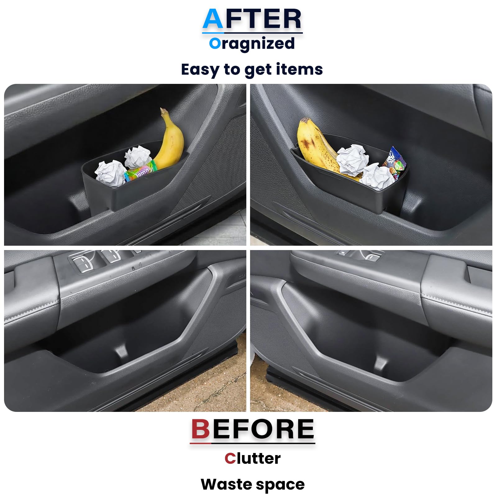 Neepiar installed on driver side door providing spill and clutter control