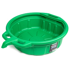 NEIKO front view of 4 gallon drain pan showing full basin and anti-splash lip, keeps work area clean