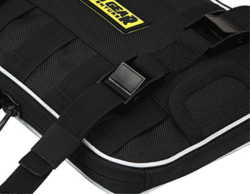 Nelson-Rigg bag mounted on dirt bike demonstrating secure fit and low bulk