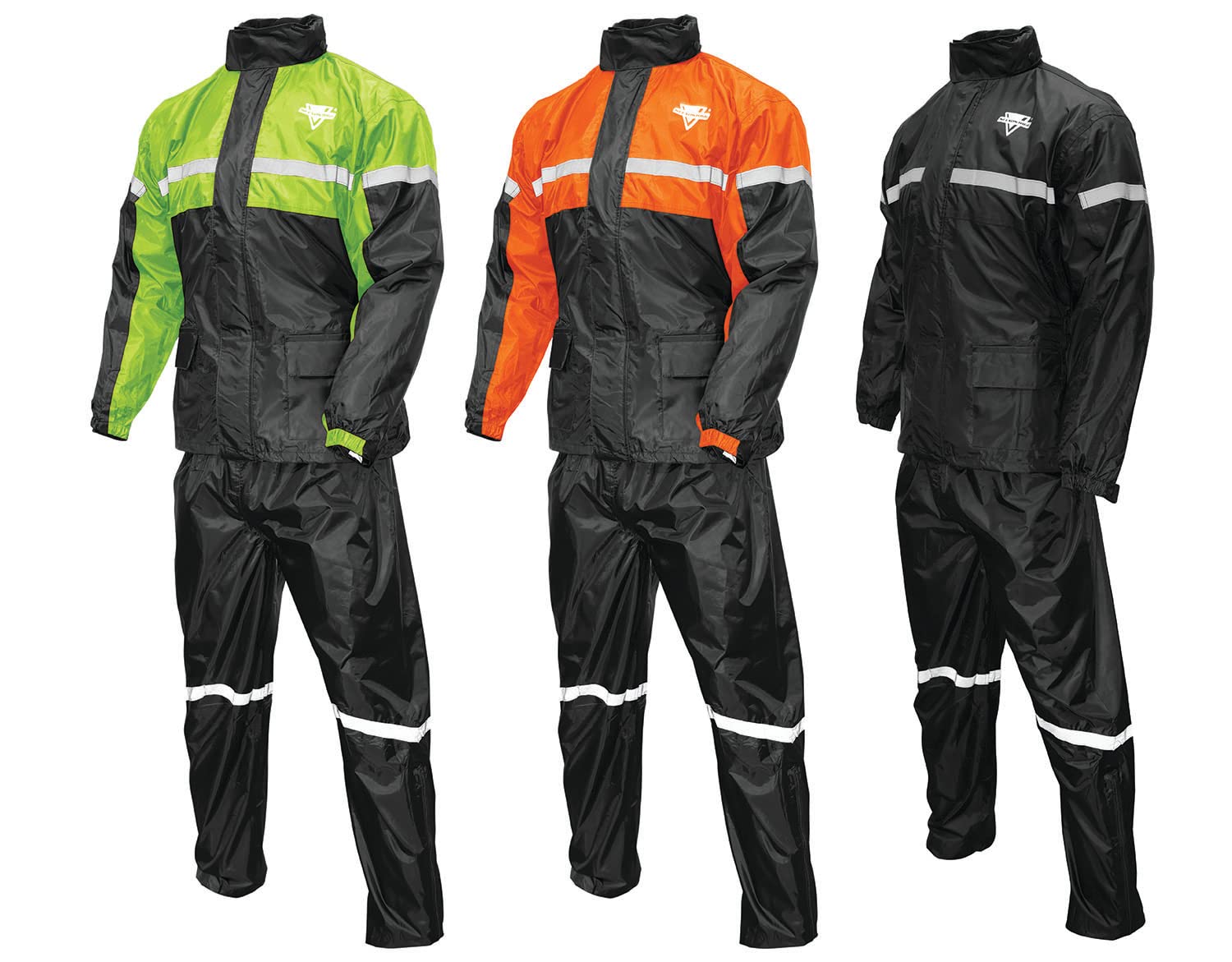 Nelson-Rigg front view showing waterproof jacket and high-visibility panels for safety