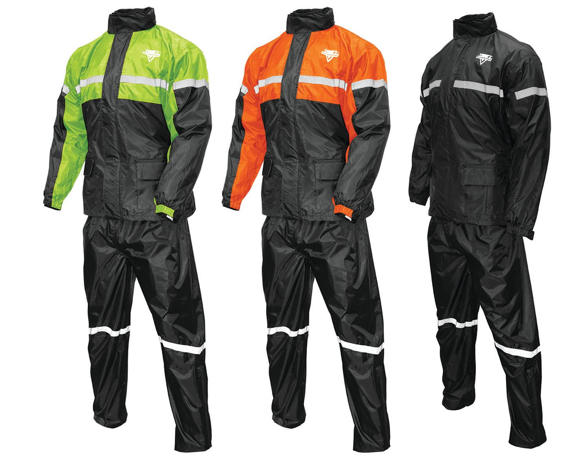Nelson-Rigg front view showing waterproof jacket and high-visibility panels for safety