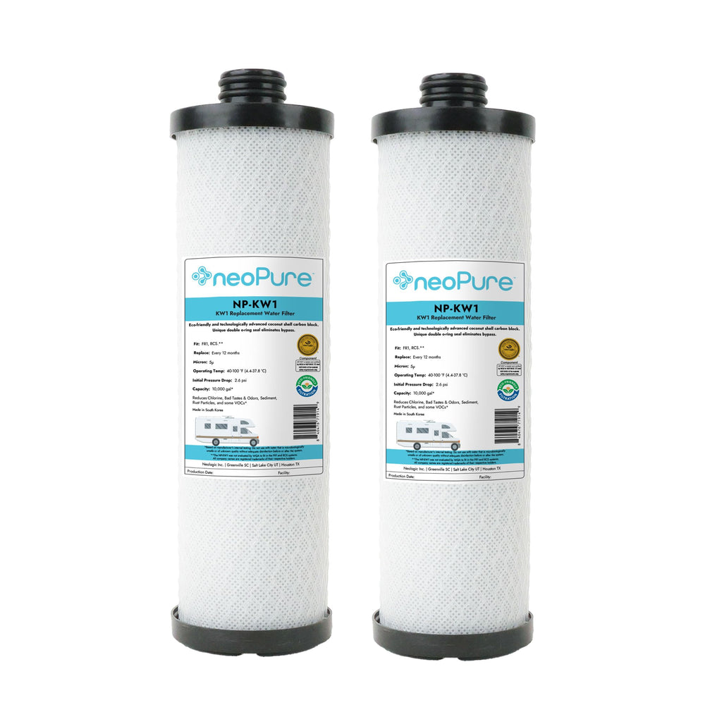 Neo-Pure NP-KW1 front packaging showing 2-pack and compatibility for clear replacement