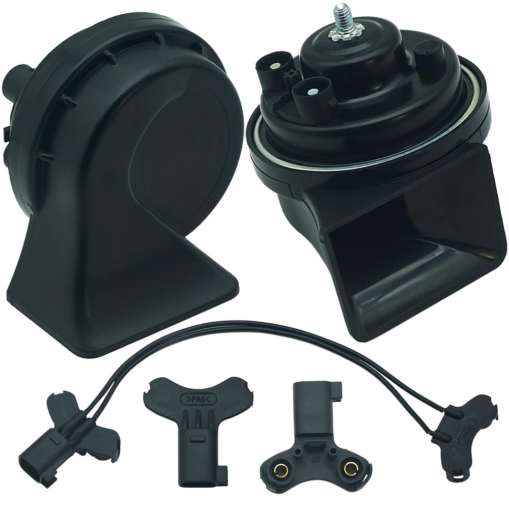 NEOGET front view of dual-tone horn kit shows robust construction and audible upgrade