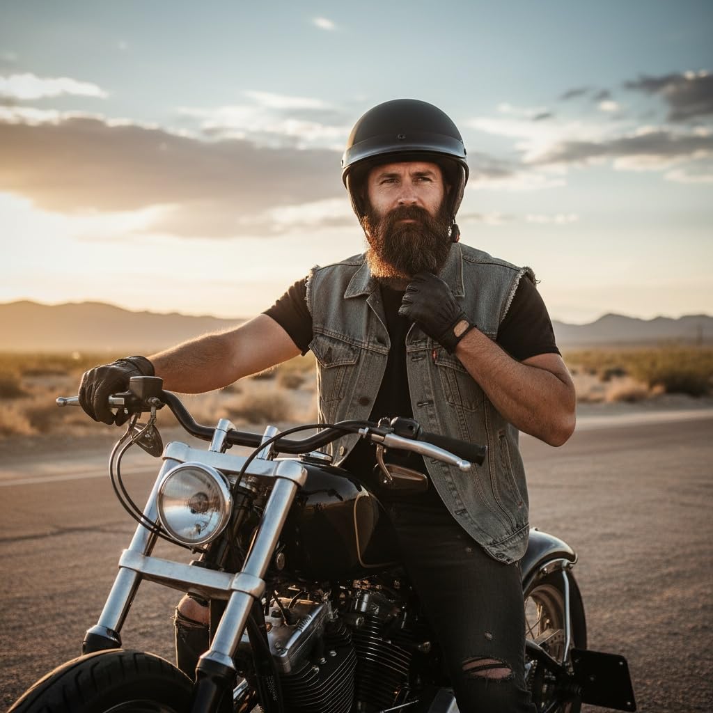 NeoHelm on parked cruiser demonstrating versatile everyday style