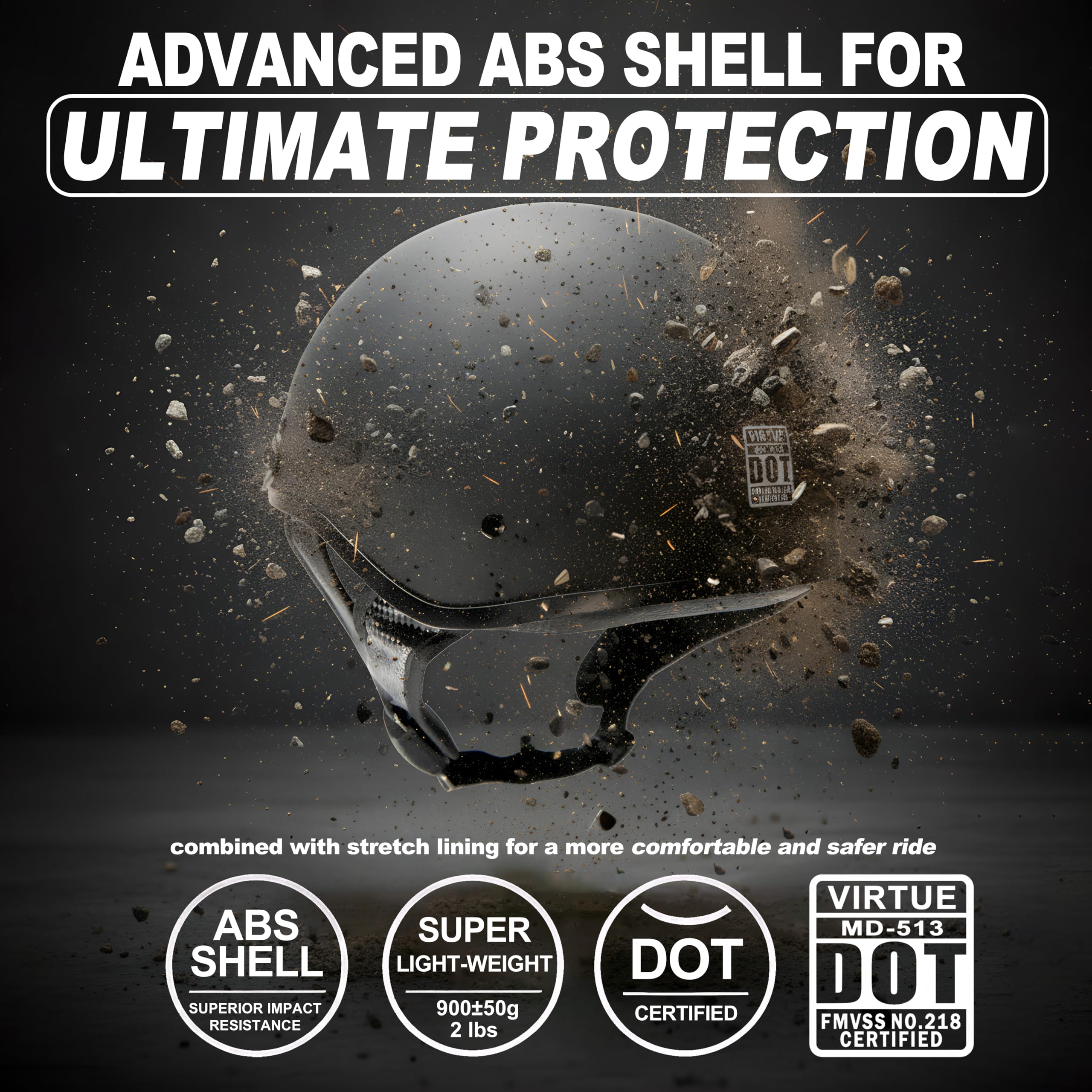 NeoHelm side profile highlighting ABS shell durability and streamlined fit