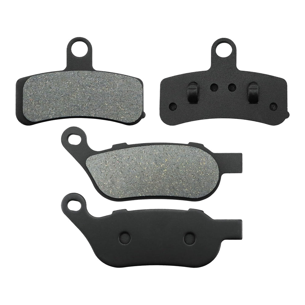 Neomech front and rear brake pads in packaging showing fitment and benefit