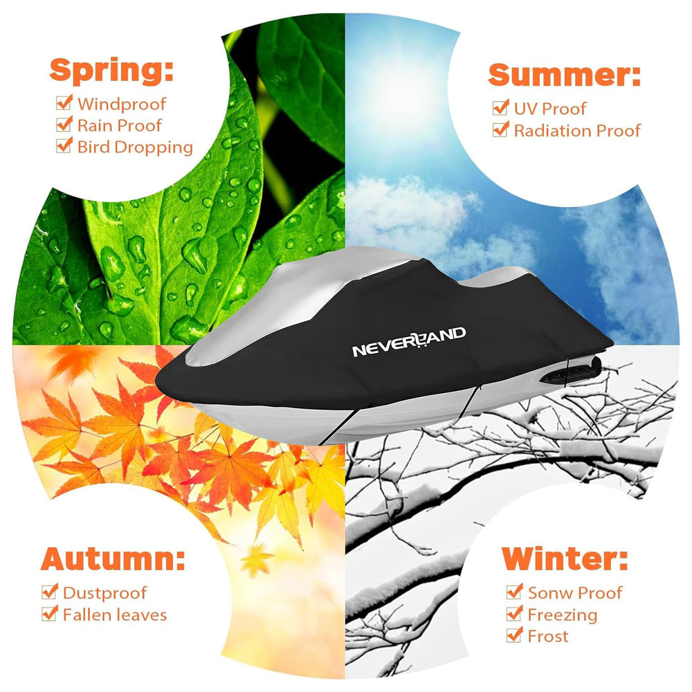 NEVERLAND cover accommodating wakeboard and mirrors for accessory clearance