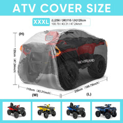 NEVERLAND cover fitted on ATV showing neat fit and protective coverage