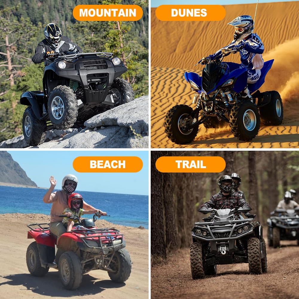 NEVERLAND cover on ATV next to ruler showing fits up to 82 inches