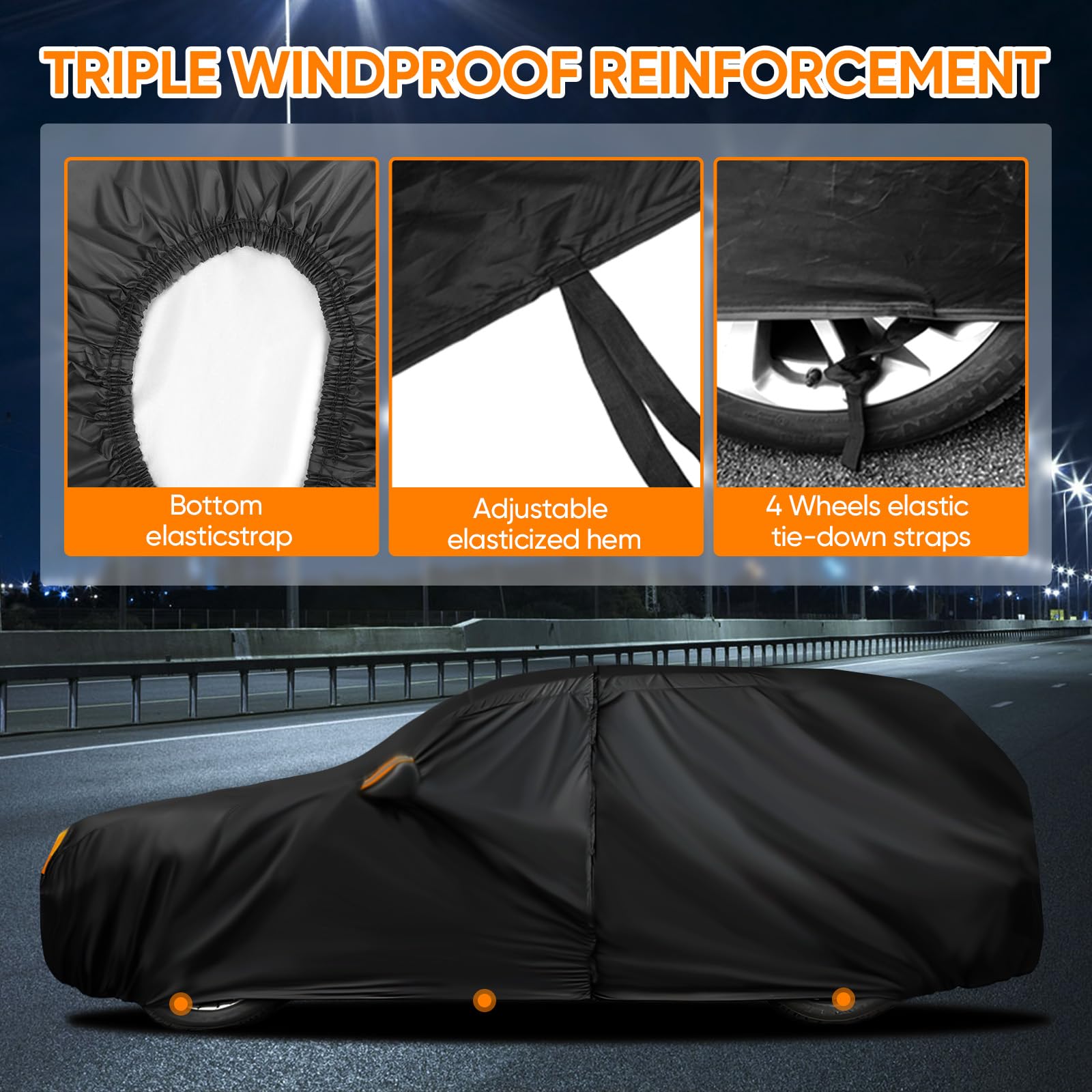 NEVERLAND wheel strap fastening under tire for secure wind protection