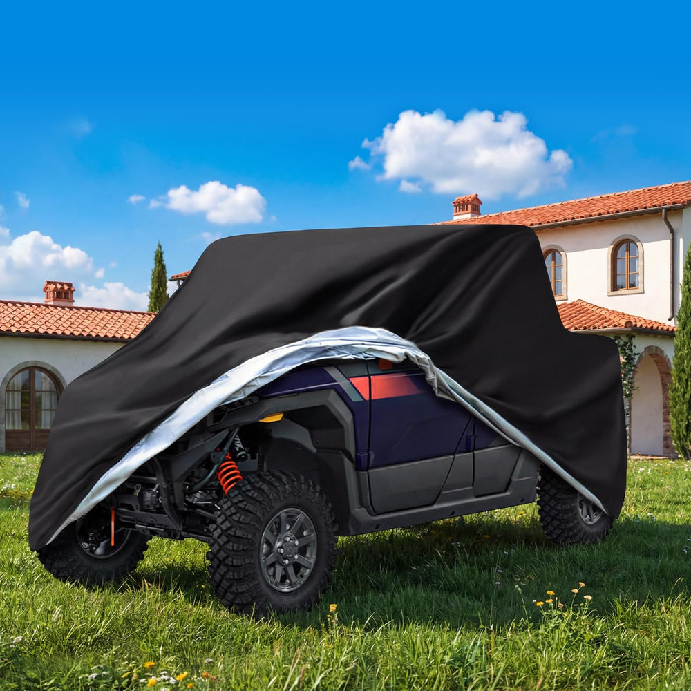 NEVERLAND cover on UTV in outdoor setting protecting paint and components