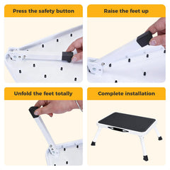 NEWBULIG rubber feet detail highlighting grip and floor protection benefits