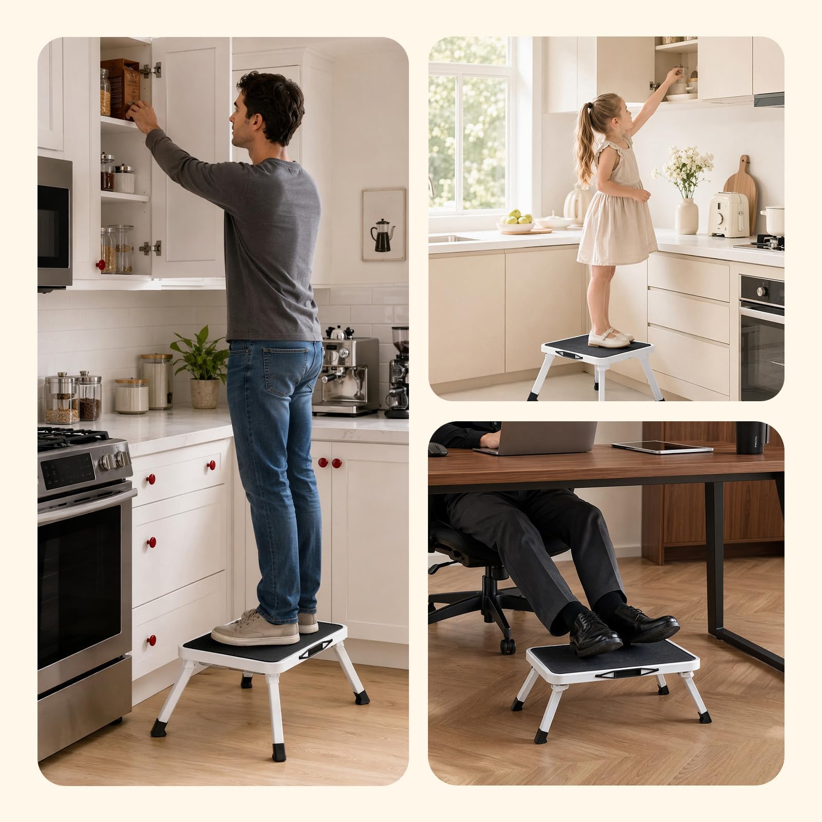 NEWBULIG next to chair for scale showing compact size and practical height