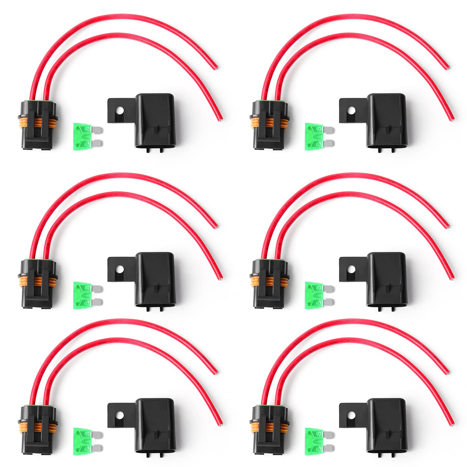 Newdeli front packaging showing six waterproof inline fuse holders for durable protection