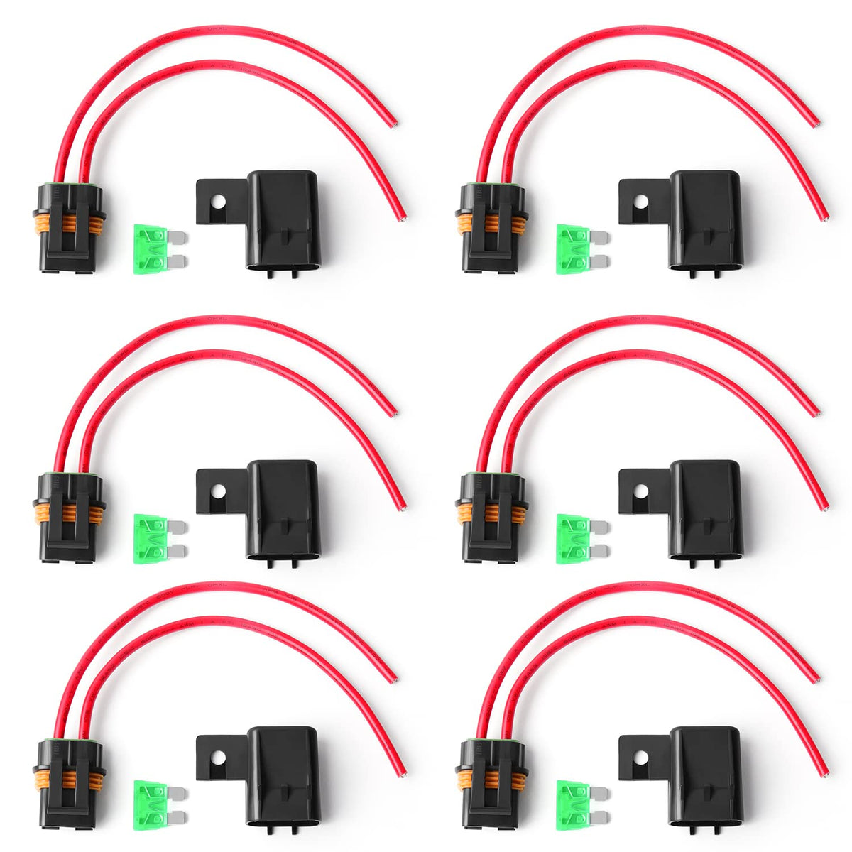 Newdeli front packaging showing six waterproof inline fuse holders for durable protection